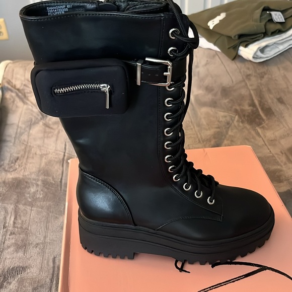 Wild Pair — Black Lace Up Combat Boots - Picture 2 of 6
